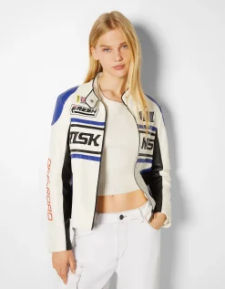 FEMME BERSHKA Vestes*Blouson racing similicuir