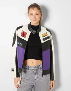 FEMME BERSHKA Vestes*Blouson racing similicuir
