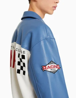 HOMME BERSHKA Blousons et manteaux*Blouson racing suédine et similicuir