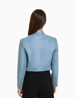 FEMME BERSHKA Vestes*Blouson similicuir effet usé bande latérale
