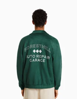 HOMME BERSHKA Blousons et manteaux*Blouson suédine brodé