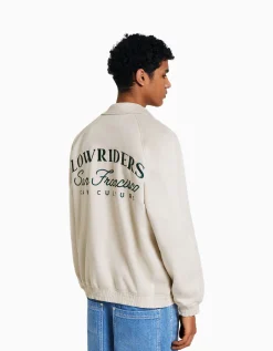HOMME BERSHKA Blousons et manteaux*Blouson suédine brodé