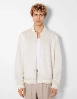HOMME BERSHKA Basiques*Blouson suédine et similicuir