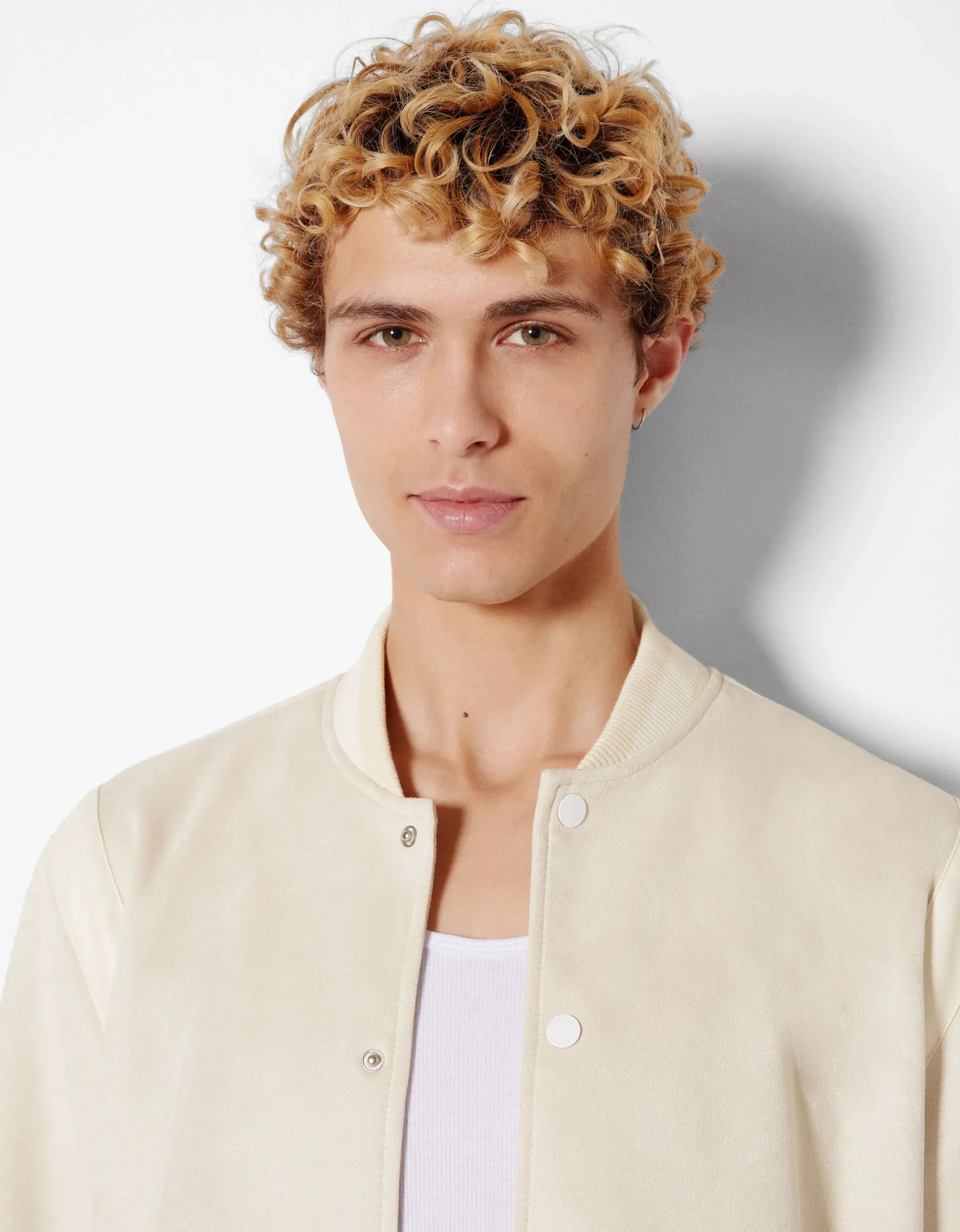 HOMME BERSHKA Basiques*Blouson suédine et similicuir