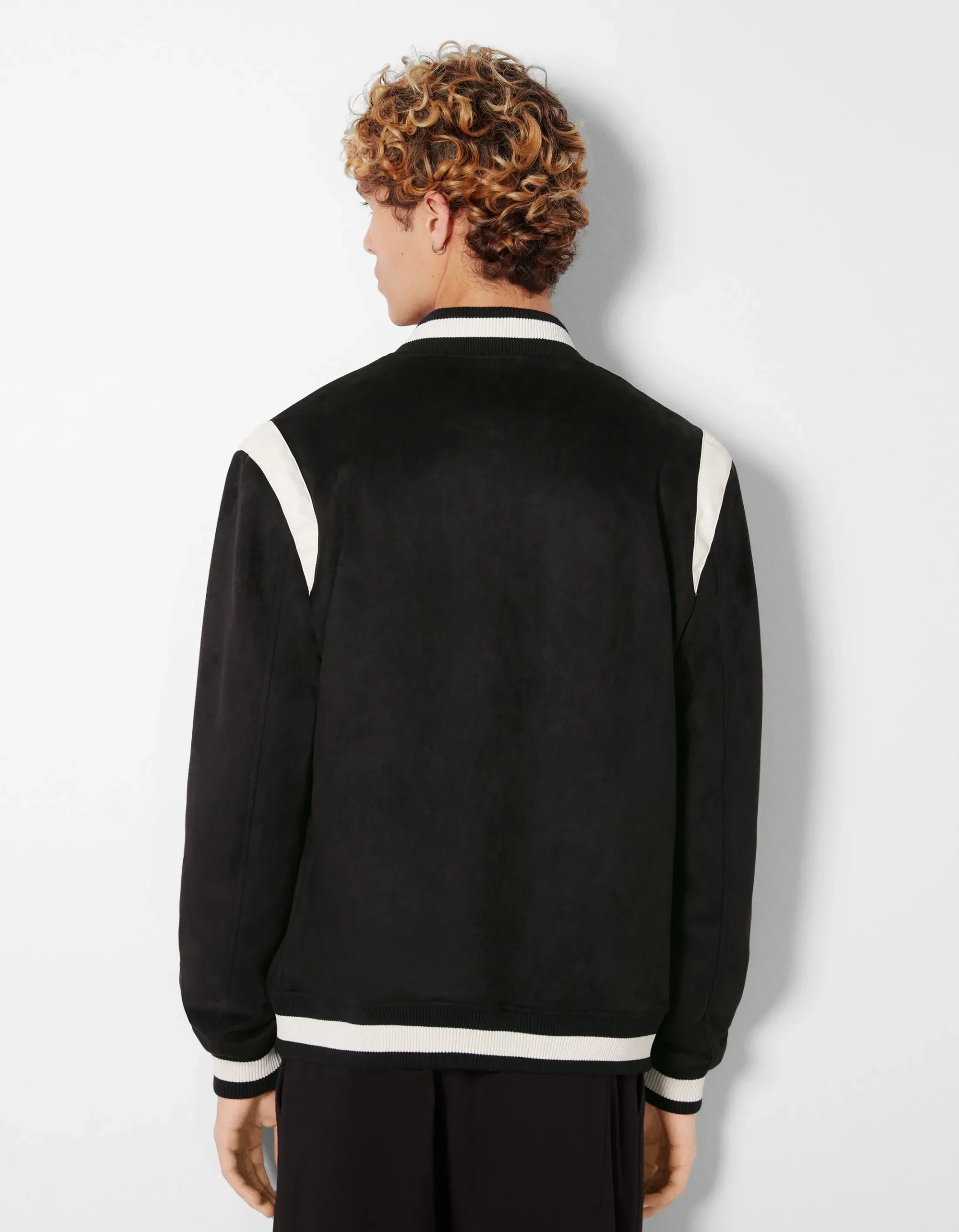 HOMME BERSHKA Basiques*Blouson suédine et similicuir