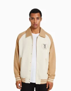 HOMME BERSHKA Vêtements*Blouson tissu contraste