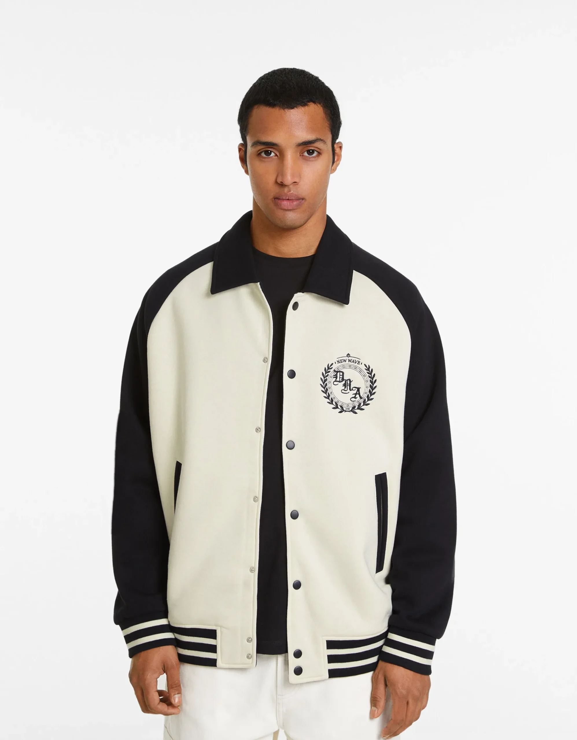 HOMME BERSHKA Blousons et manteaux*Blouson tissu contraste