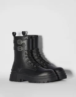 HOMME BERSHKA Bottines*Bottes à lacets avec boucles homme