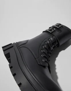 HOMME BERSHKA Bottines*Bottes à lacets avec boucles homme