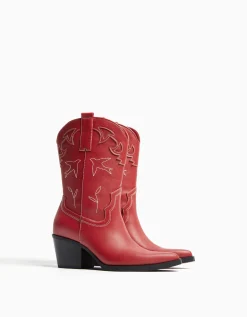 FEMME BERSHKA New*Bottes à talon style cowboy