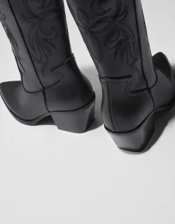 FEMME BERSHKA Chaussures*Bottes à talon style cowboy