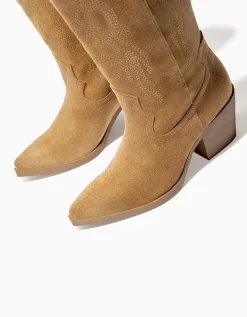 FEMME BERSHKA Chaussures*Bottes à talon style cowboy