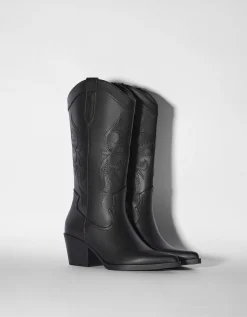 FEMME BERSHKA Bottes*Bottes à talon style cowboy