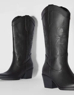FEMME BERSHKA Bottes*Bottes à talon style cowboy
