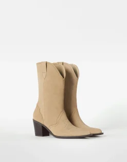 FEMME BERSHKA Bottes*Bottes cowboy talon CUIR