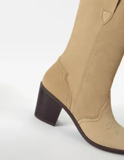 FEMME BERSHKA Bottes*Bottes cowboy talon CUIR