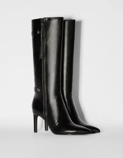 FEMME BERSHKA Bottes*Bottes talon aiguille détails métallisés