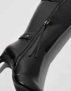 FEMME BERSHKA Bottes*Bottes talon aiguille détails métallisés
