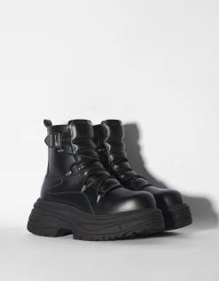 HOMME BERSHKA Bottines*Bottes volume avec boucles homme