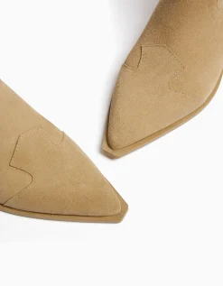FEMME BERSHKA Chaussures*Bottines cowboy à talon CUIR