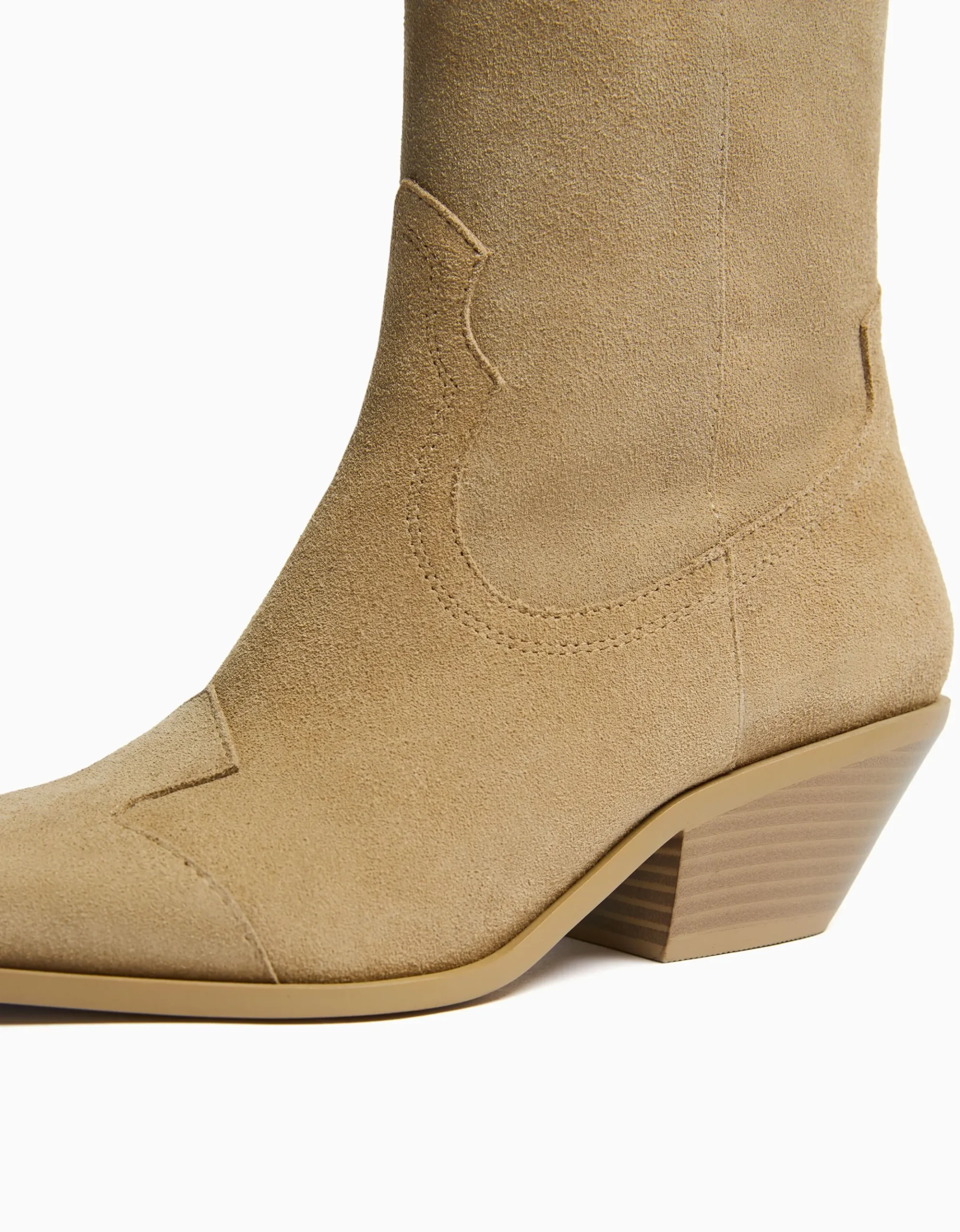 FEMME BERSHKA Chaussures*Bottines cowboy à talon CUIR