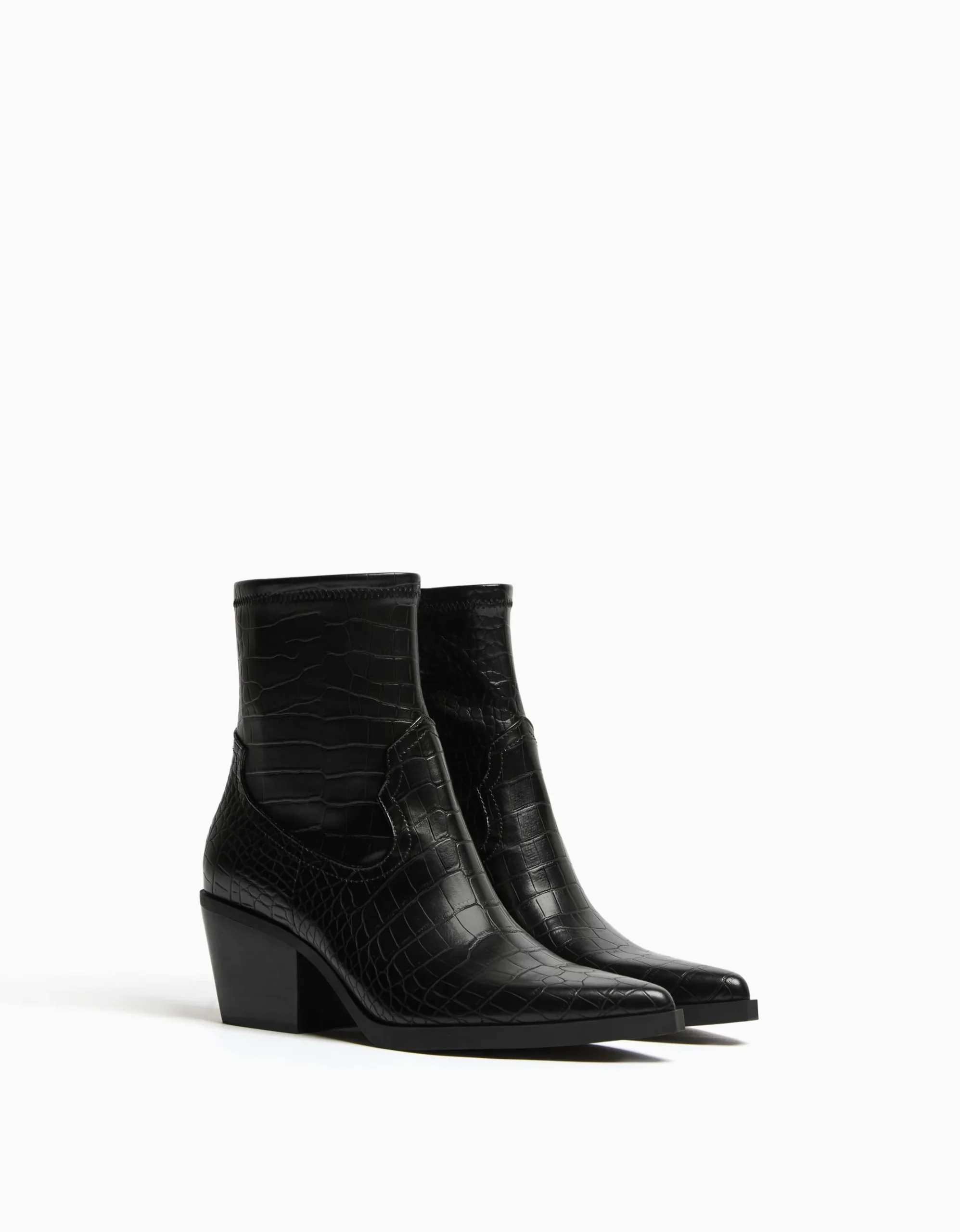 FEMME BERSHKA Cowboy*Bottines cowboy gravure motif animal