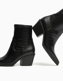 FEMME BERSHKA Cowboy*Bottines cowboy gravure motif animal