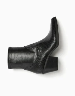 FEMME BERSHKA Cowboy*Bottines cowboy gravure motif animal