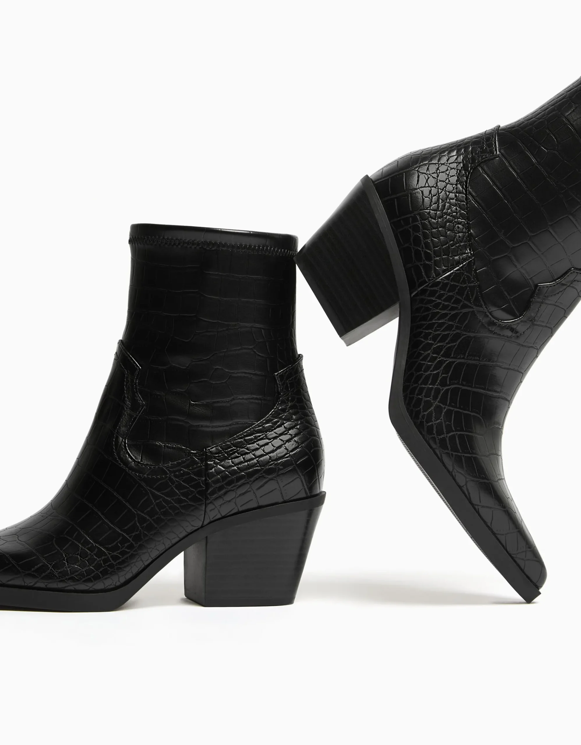FEMME BERSHKA Cowboy*Bottines cowboy gravure motif animal