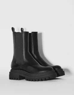 FEMME BERSHKA Shoes Arrival*Bottines plates avec bandes élastiques
