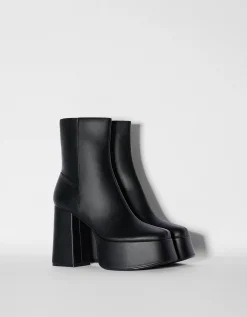 FEMME BERSHKA Similicuir*Bottines talon plateforme XL