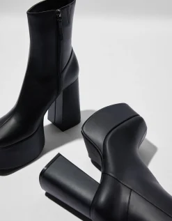 FEMME BERSHKA Similicuir*Bottines talon plateforme XL