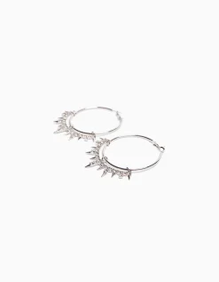 FEMME BERSHKA Tout voir*Boucles d’oreilles anneaux pics strass