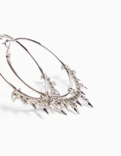FEMME BERSHKA Tout voir*Boucles d’oreilles anneaux pics strass