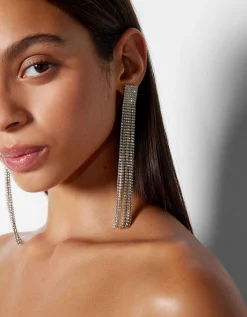 FEMME BERSHKA Party*Boucles d’oreilles cascade pierres fantaisie
