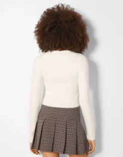 FEMME BERSHKA Maille*Cardigan col polo boutons