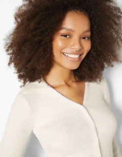 FEMME BERSHKA Maille*Cardigan col polo boutons