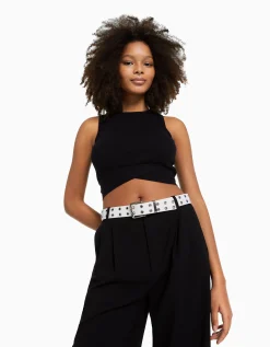 FEMME BERSHKA Similicuir*Ceinture similicuir œillets