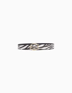 FEMME BERSHKA Ceintures*Ceinture zèbre imprimé