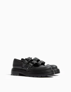 FEMME BERSHKA New*Chaussures plates type Mary Jane