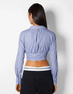 FEMME BERSHKA Chemises et blouses*Chemise corset moulante manches longues popeline