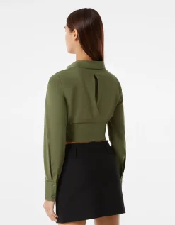 FEMME BERSHKA Chemises et blouses*Chemise corset moulante manches longues popeline
