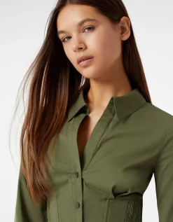 FEMME BERSHKA Chemises et blouses*Chemise corset moulante manches longues popeline