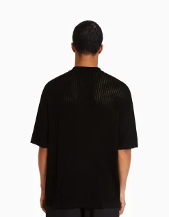 HOMME BERSHKA Chemises*Chemise manches courtes basique ajourée