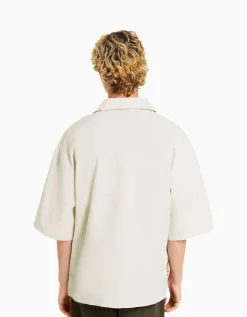 HOMME BERSHKA Vêtements*Chemise manches courtes broderie tigre