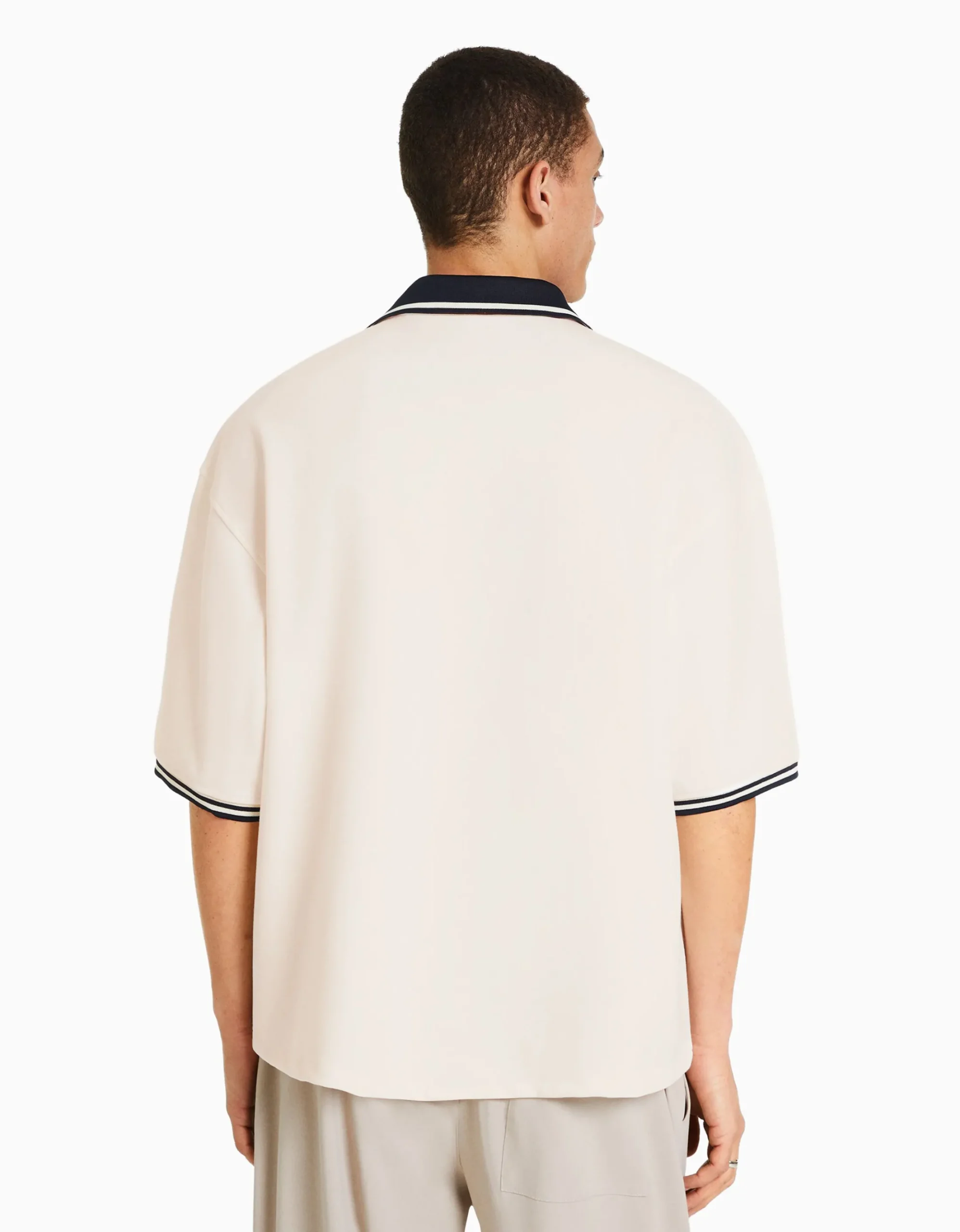 HOMME BERSHKA Vêtements*Chemise manches courtes col bord-côte