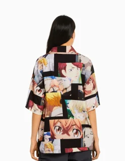 FEMME BERSHKA Vêtements*Chemise manches courtes imprimé TOKYO REVENGERS