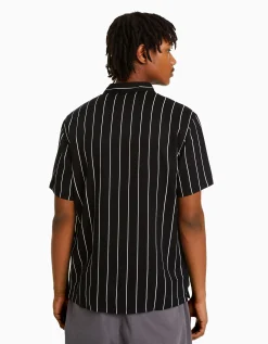 HOMME BERSHKA Chemises*Chemise manches courtes serge rayures