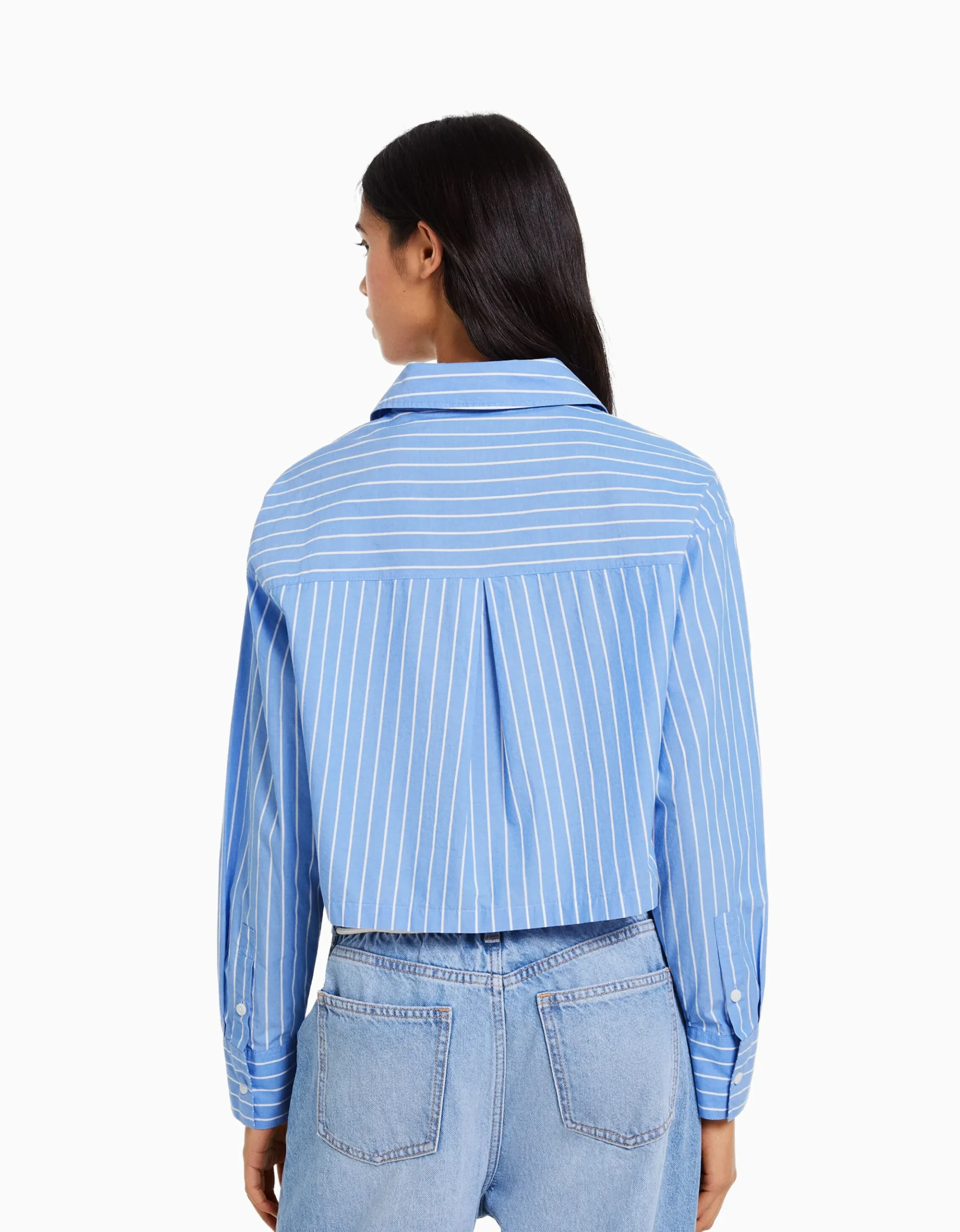FEMME BERSHKA Vêtements*Chemise manches longues cropped popeline