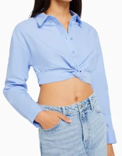 FEMME BERSHKA Vêtements*Chemise manches longues croisée devant